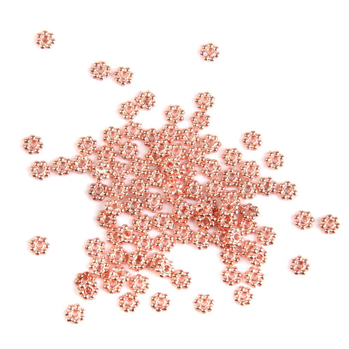 Crofta 100x Rose Gold Snowflake Flower Alloy Spacer beads Jewellery Findings 4mm