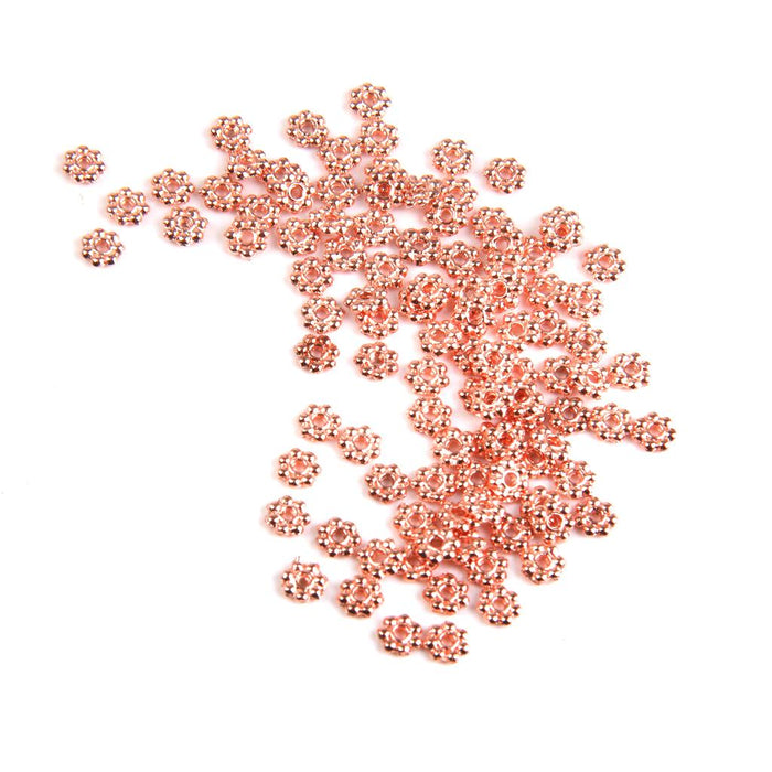 Crofta 100x Rose Gold Snowflake Flower Alloy Spacer beads Jewellery Findings 4mm