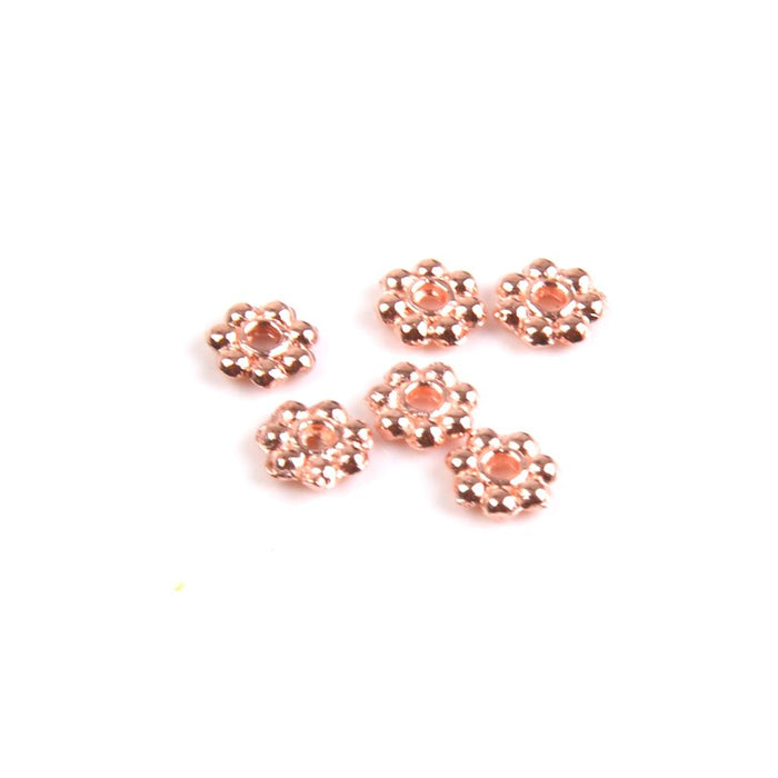 Crofta 100x Rose Gold Snowflake Flower Alloy Spacer beads Jewellery Findings 4mm