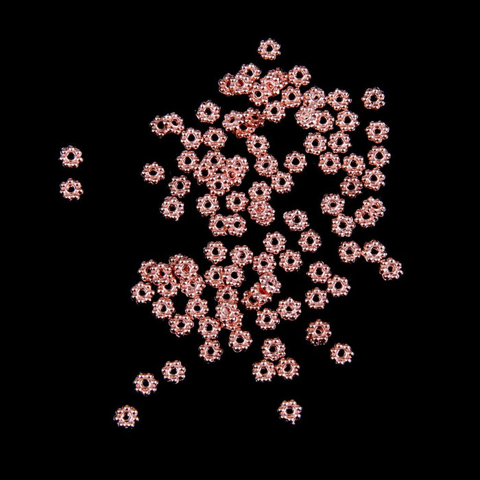 Crofta 100x Rose Gold Snowflake Flower Alloy Spacer beads Jewellery Findings 4mm