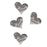 Crofta 16x Antique Silver Single Face Letter Carved Heart Pendant Charms 21 x 17mm