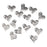 Crofta 16x Antique Silver Single Face Letter Carved Heart Pendant Charms 21 x 17mm