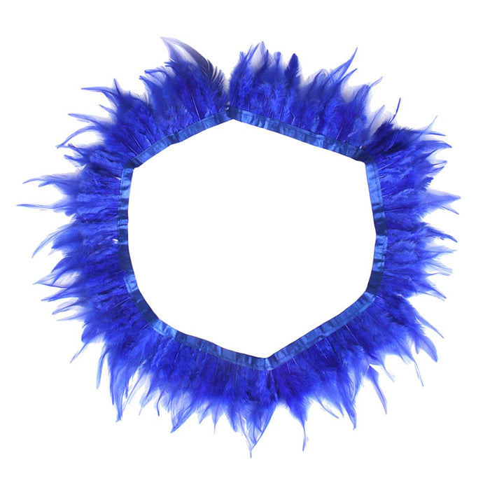 Crofta 1 Yard Rooster Feather Fringe Trim for Sewing Costume Crafts Sapphire Blue