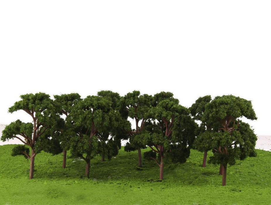 Crofta 10pcs Banyan Trees Model Train Scenery Landscape Scale 1:75 Dark Green