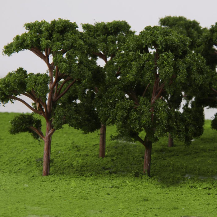 Crofta 10pcs Banyan Trees Model Train Scenery Landscape Scale 1:75 Dark Green