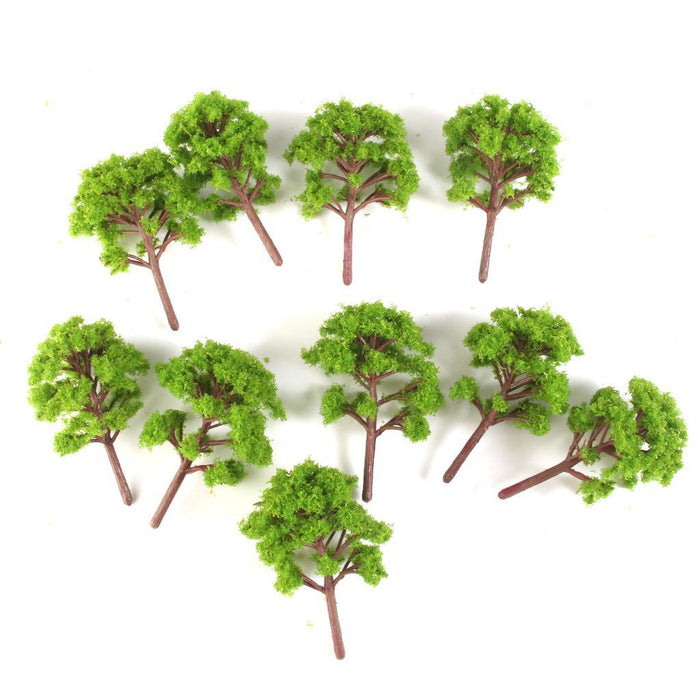 Crofta 10pcs Banyan Trees Model Train Scenery Landscape Scale 1:100 Light Green