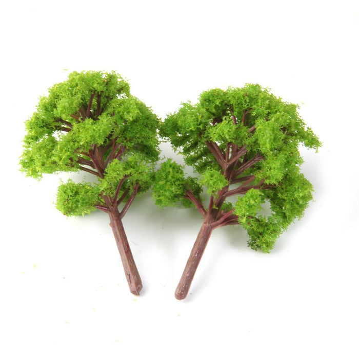 Crofta 10pcs Banyan Trees Model Train Scenery Landscape Scale 1:100 Light Green