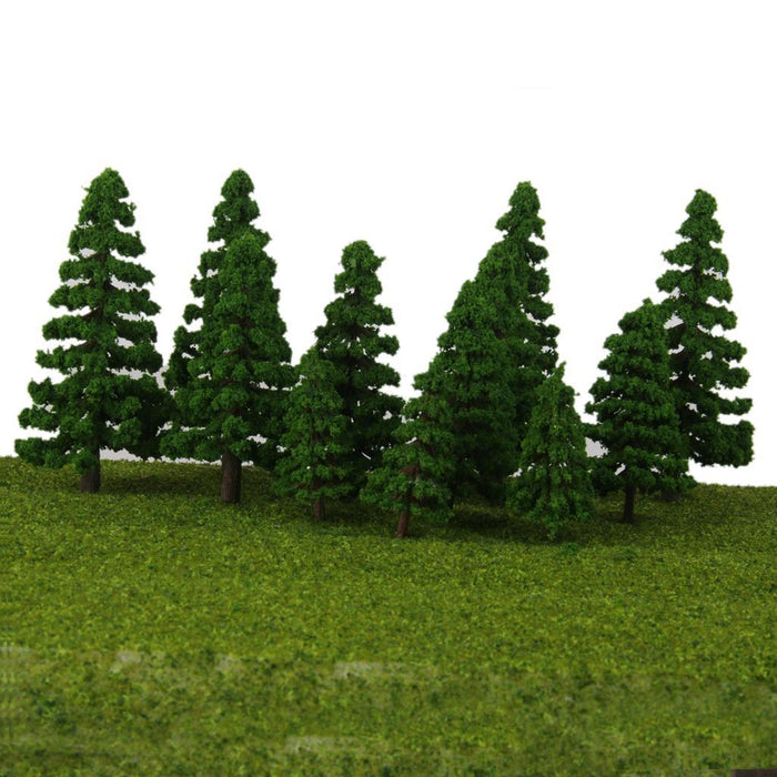 Crofta 16pcs Model Train Trees Scenery Landscape Scale 1:75-200 Dark Green