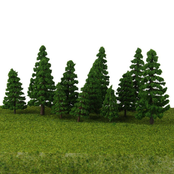 Crofta 16pcs Model Train Trees Scenery Landscape Scale 1:75-200 Dark Green