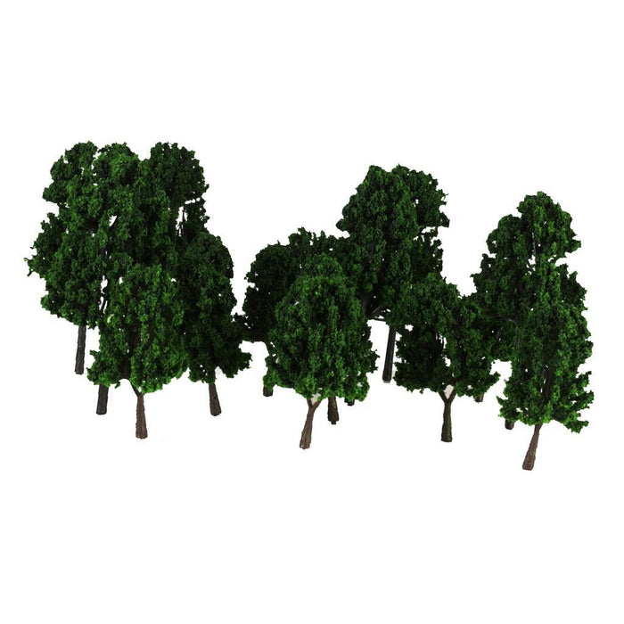 Crofta 16pcs Model Train Trees Scenery Landscape 1:100-200 Dark Green