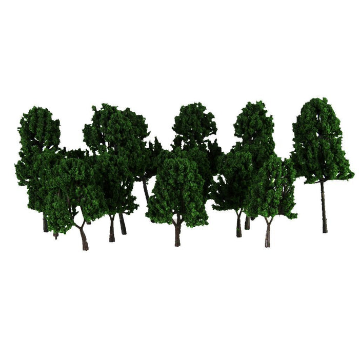 Crofta 16pcs Model Train Trees Scenery Landscape 1:100-200 Dark Green