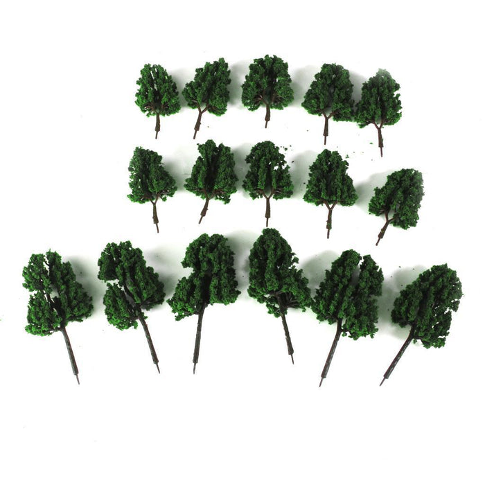 Crofta 16pcs Model Train Trees Scenery Landscape 1:100-200 Dark Green