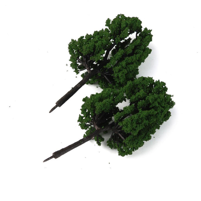 Crofta 16pcs Model Train Trees Scenery Landscape 1:100-200 Dark Green