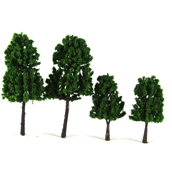 Crofta 16pcs Model Train Trees Scenery Landscape 1:100-200 Dark Green