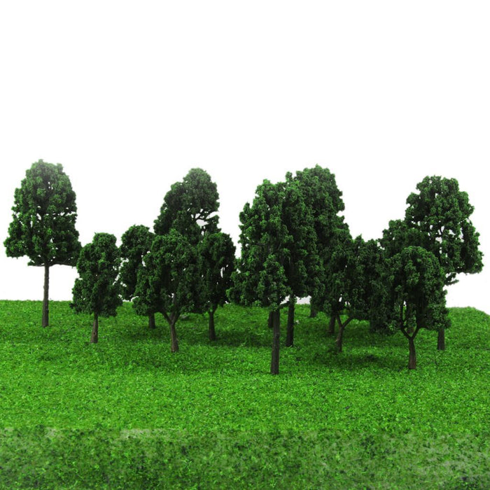 Crofta 16pcs Model Train Trees Scenery Landscape 1:100-200 Dark Green