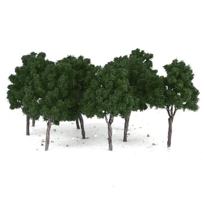 Crofta 10Pcs 1/100 Model Tress Train Railroad Park Garden Scenery Dark Green