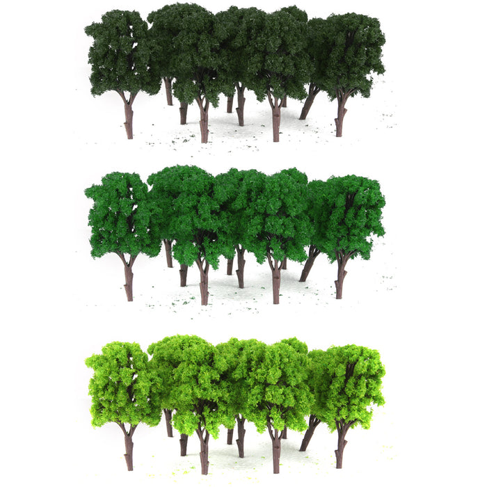 Crofta 10 Pcs Scenery Landscape Train Model Old Trees Scale 1/100 Jade Green