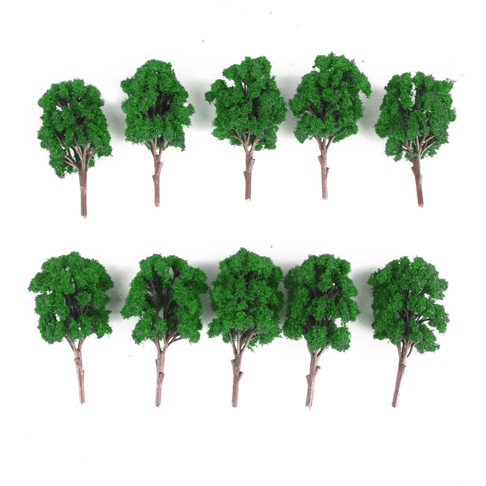 Crofta 10 Pcs Scenery Landscape Train Model Old Trees Scale 1/100 Jade Green