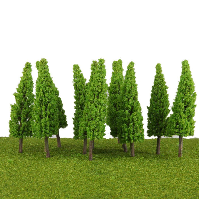 Crofta 10Pcs Scenery Landscape Train Model Metasequoia Trees Scale 1/50 Light Green