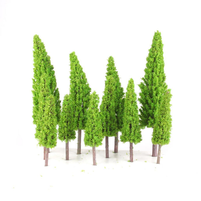 Crofta 10Pcs Scenery Landscape Train Model Metasequoia Trees Scale 1/50 Light Green