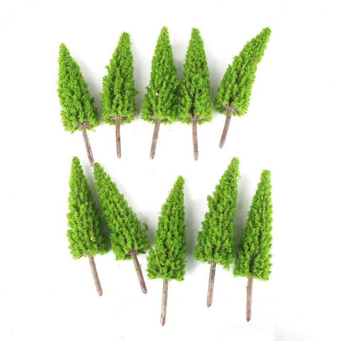 Crofta 10Pcs Scenery Landscape Train Model Metasequoia Trees Scale 1/50 Light Green