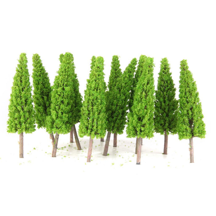 Crofta 10Pcs Scenery Landscape Train Model Metasequoia Trees Scale 1/50 Light Green