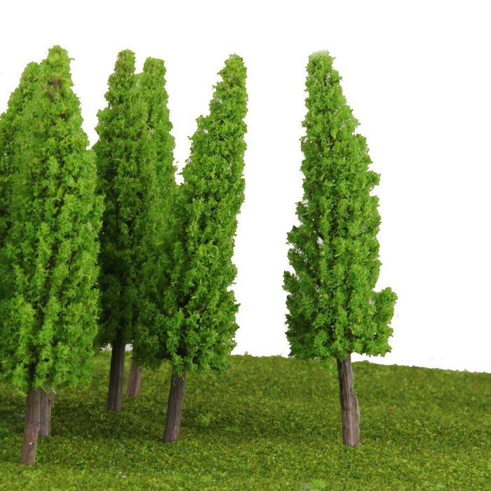 Crofta 10Pcs Scenery Landscape Train Model Metasequoia Trees Scale 1/50 Light Green