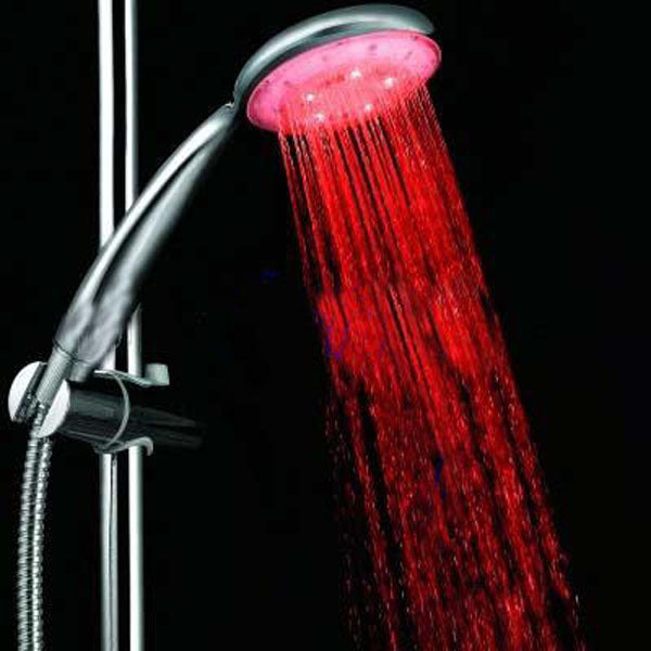 Crofta Three-Colored Temperature Sensor Spray LED Shower Spray Head