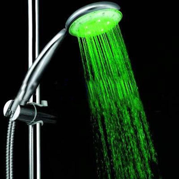 Crofta Three-Colored Temperature Sensor Spray LED Shower Spray Head