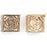 2pcs Fashion Gold Plated Brass Rose Cube Glass Rhinestone Pendants