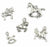 15pcs Alloy Silver Various Horse Shaped Charms Pendants Beads