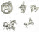 15pcs Alloy Silver Various Horse Shaped Charms Pendants Beads