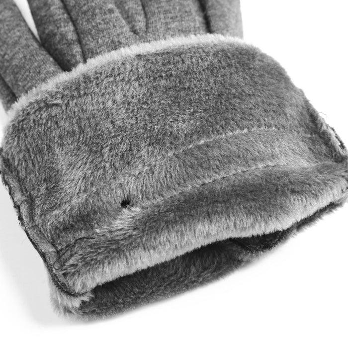 Winter Warm Mens Touch Screen Telefingers Gloves Grey w Swallow Gird Print