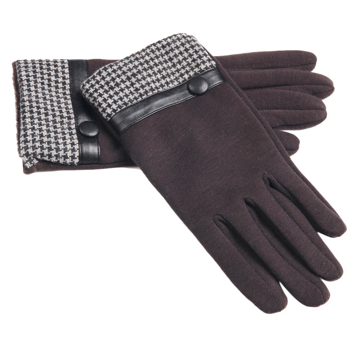 Winter Warm Men Touch Screen Gloves Telefingers Gloves Coffee w Swallow Gird