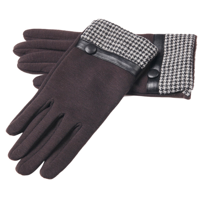 Winter Warm Men Touch Screen Gloves Telefingers Gloves Coffee w Swallow Gird