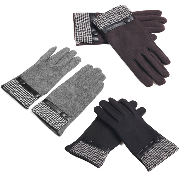 Winter Warm Men Touch Screen Gloves Telefingers Gloves Coffee w Swallow Gird