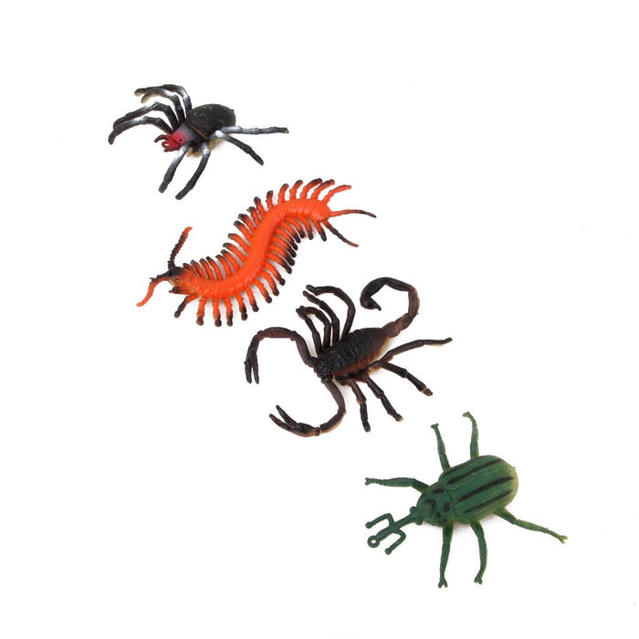 Crofta 12 Pieces Enviromental Plastic Insects Animal Display Realistic Model Figure Kids Funny Trick Play Toys