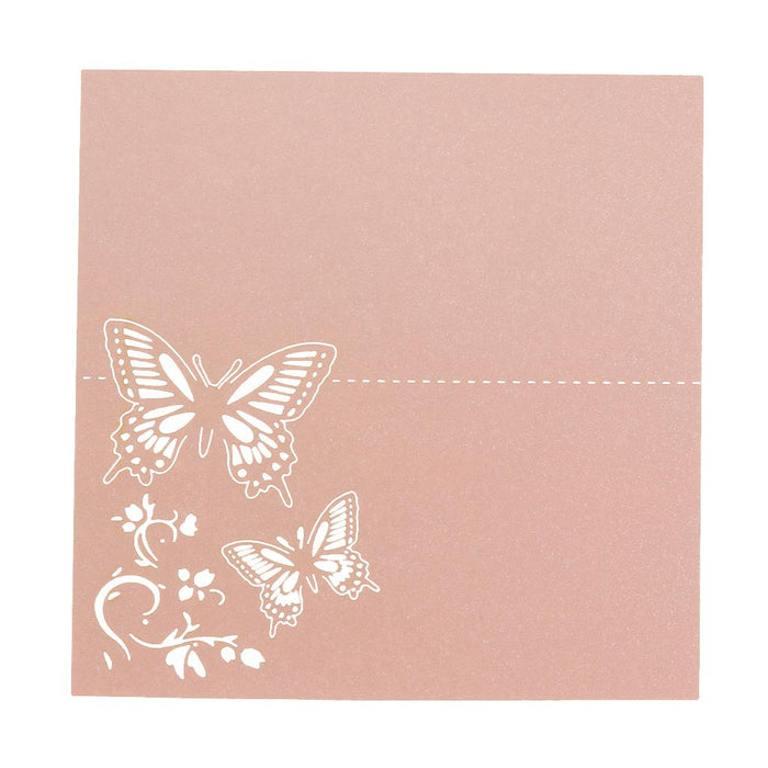 50 Pieces Butterfly Cut Wedding Party Decor Table Name Place Cards Pink