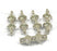 20pcs Clear Rhinestone 3 Hole Silver Plated Spacer Bar Alloy Beads