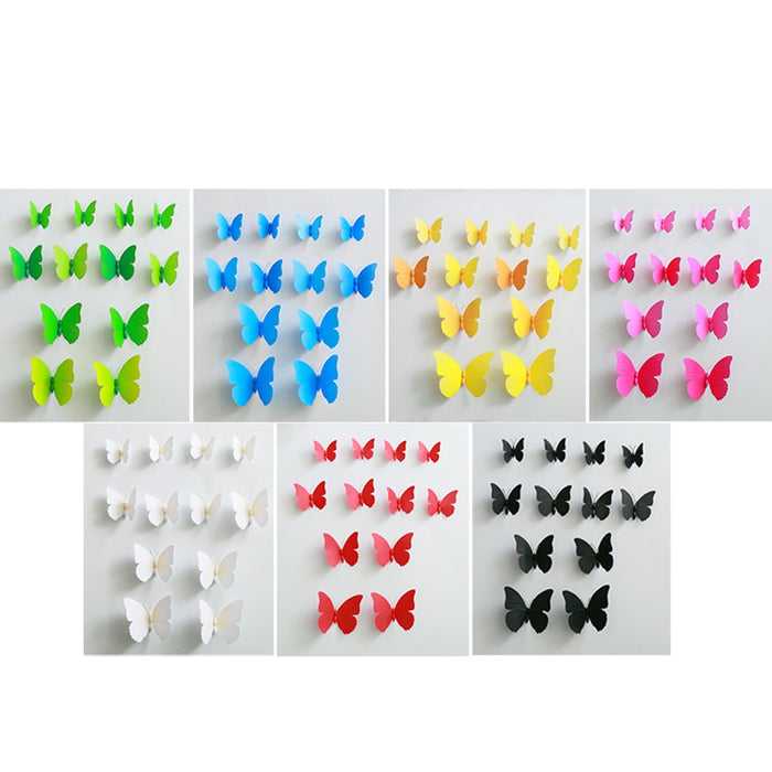 12pcs Artificial Butterfly for Home Wedding DIY Decorations Yellow