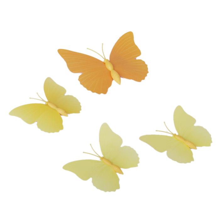 12pcs Artificial Butterfly for Home Wedding DIY Decorations Yellow