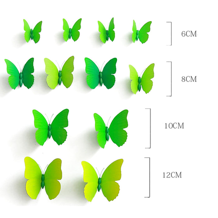 12pcs Artificial Butterfly for Home Wedding DIY Decorations Yellow