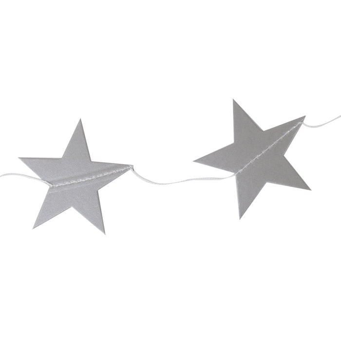 1x 4m Silver Paper Star Shape Hanging Ornament Garland Decoration-Small