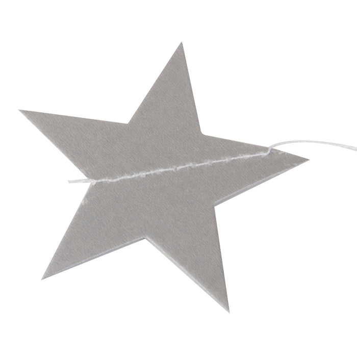 1x 4m Silver Paper Star Shape Hanging Ornament Garland Decoration-Small