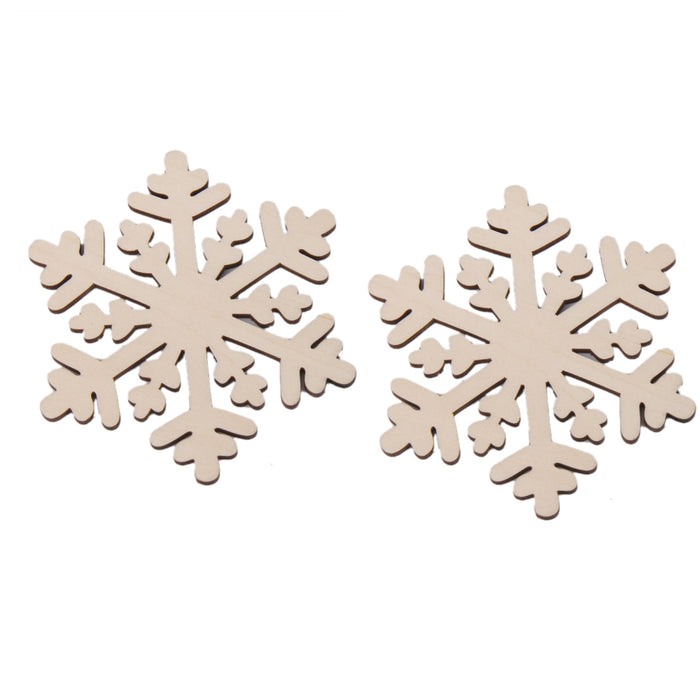 10pcs  Snowflake Wood Embellishment Christmas Home Festival Decoration