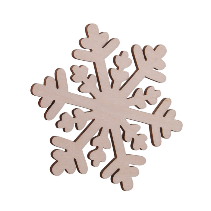 10pcs  Snowflake Wood Embellishment Christmas Home Festival Decoration