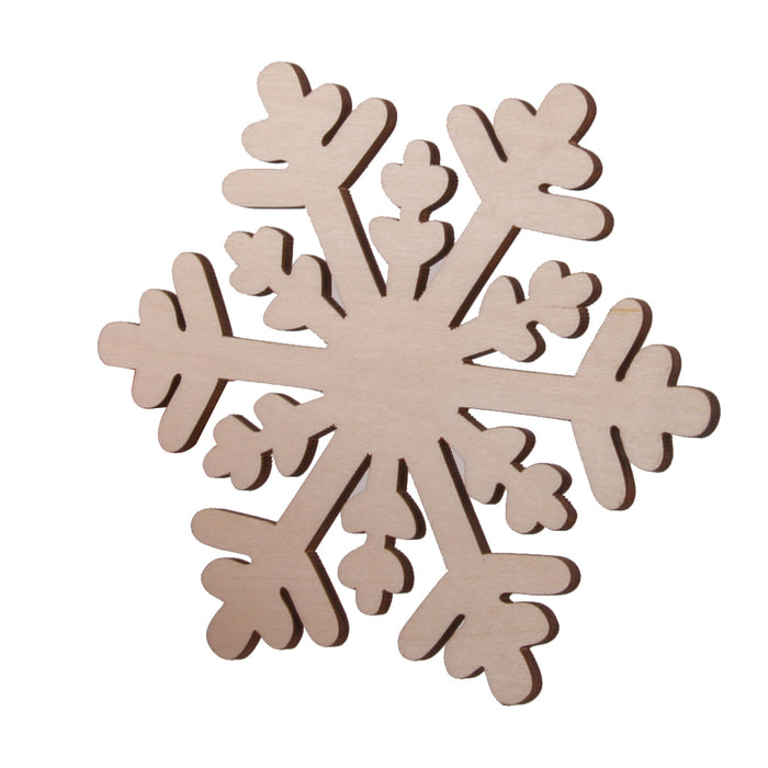 10pcs  Snowflake Wood Embellishment Christmas Home Festival Decoration