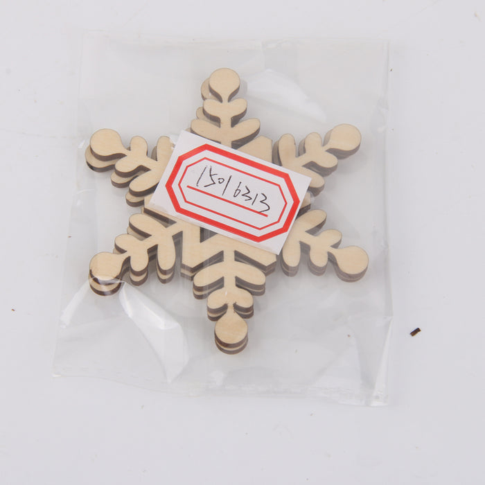 10x Snowflake Wood Embellishment Christmas Tree Hanging Ornament Decor