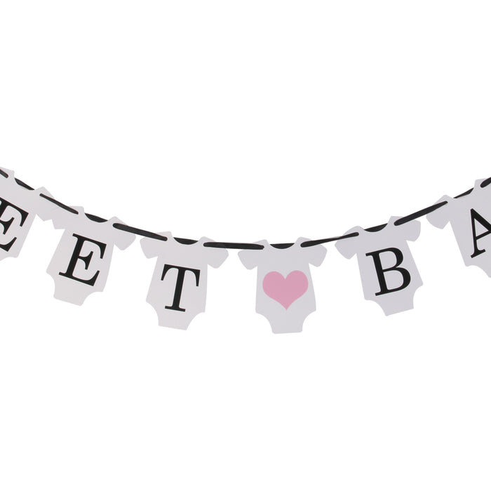 SWEET BABY Pink Heart Baby Shower Bunting