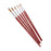 6pcs Assorted Size Artist Painting Round Tip Nylon Brushes-Dark Red